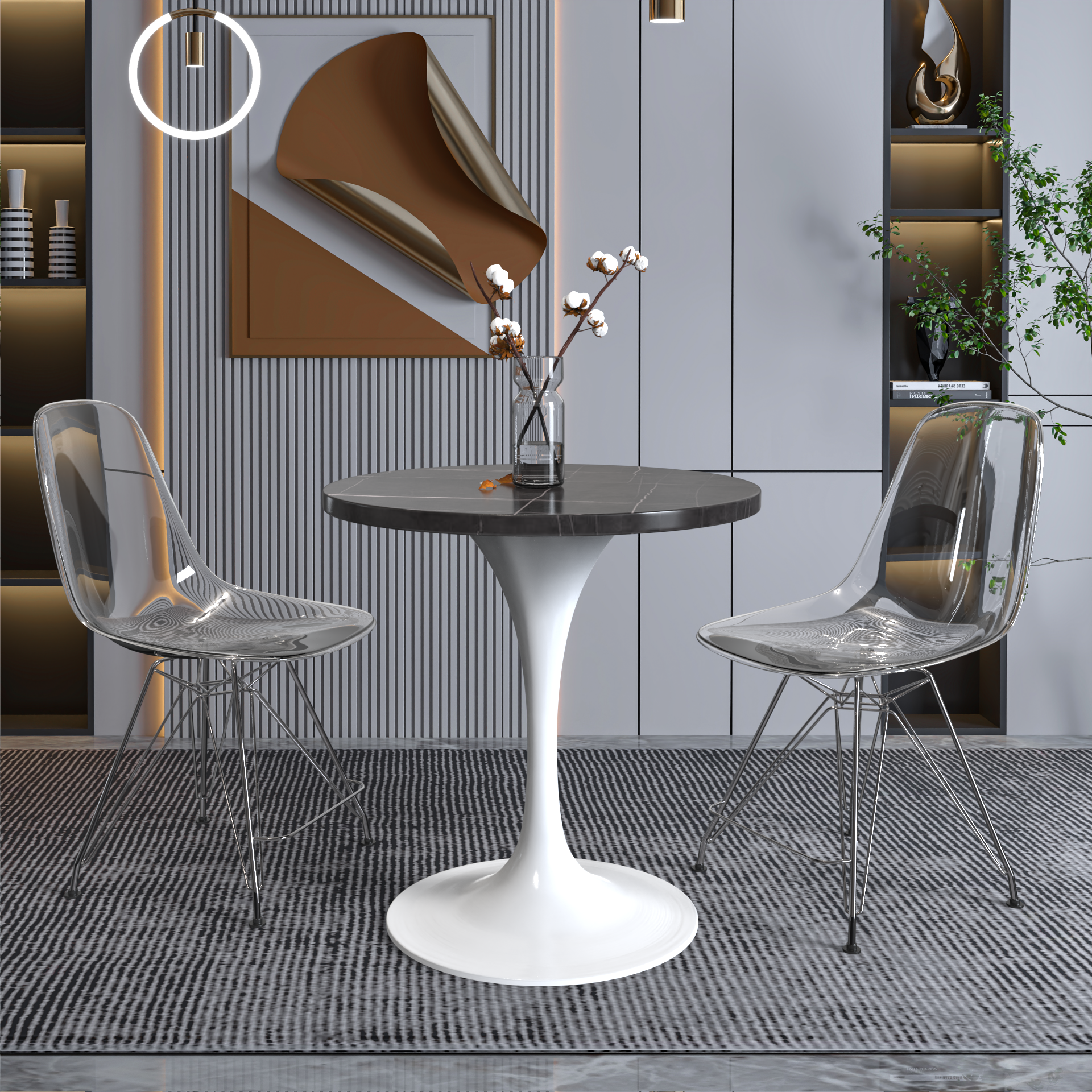 Vera 27" Round Dining Table - Sintered Stone Top